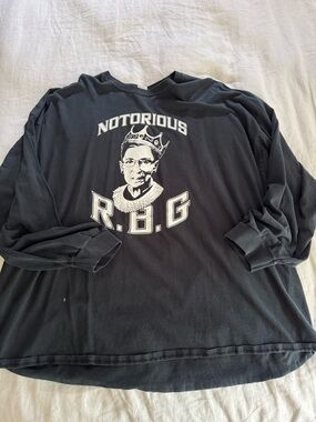 Notorious RBG Graphic Tee 4XL Oversized Black Feminist Ruth Bader Ginsburg Shirt